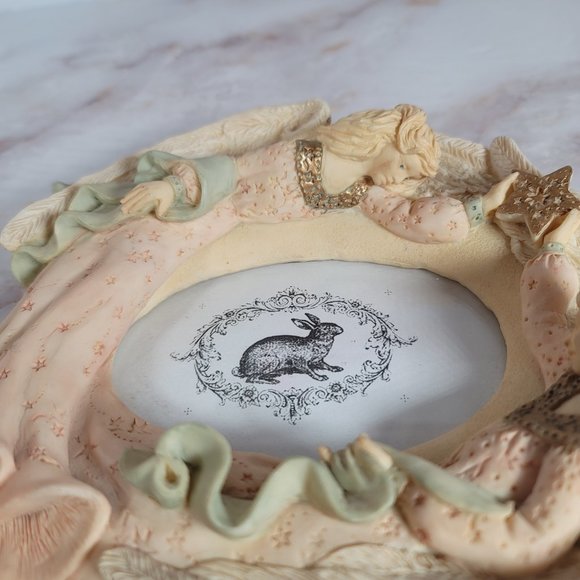 Celestial Star Angel Ceramic Sculptural Photo Frame Oval - Picture 4 of 6